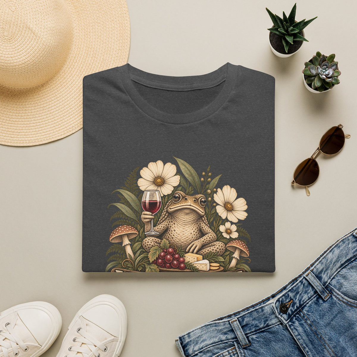 Yarra Valley toad with red wine Unisex Softstyle T-Shirt