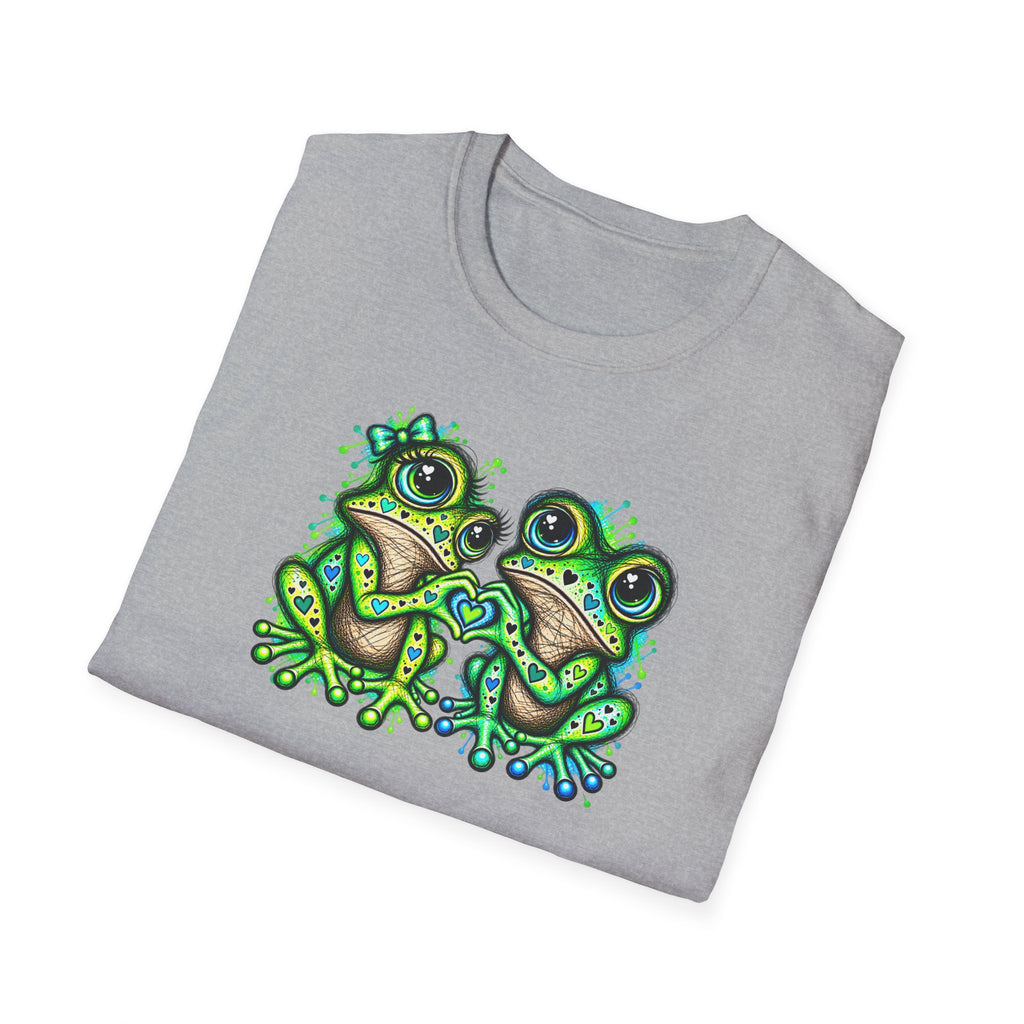 Love Toads green and aqua Unisex Softstyle T-Shirt